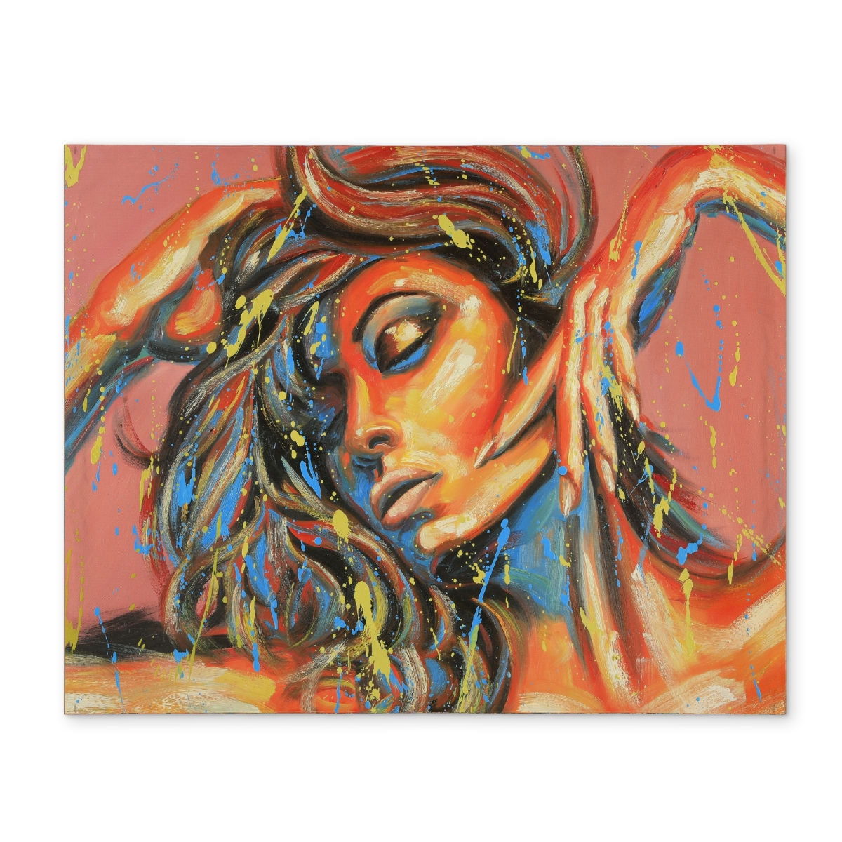 Picture of Begin Home Decor CPPM1418757VZU 14 x 18 in. Dance the Colors Bedroom Orange Polyester Placemat - Home Decor