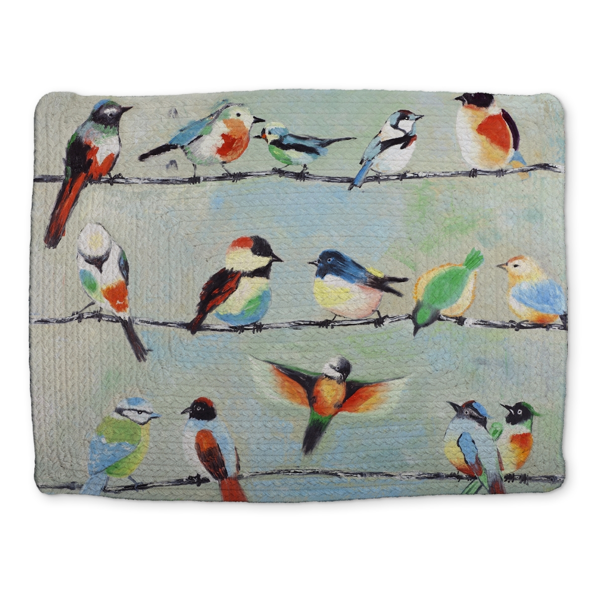 Picture of Begin Home Decor CBPM1418WORGZ0 14 x 18 in. Small Abstract Birds Placemat - Contemporary Bedroom Decor