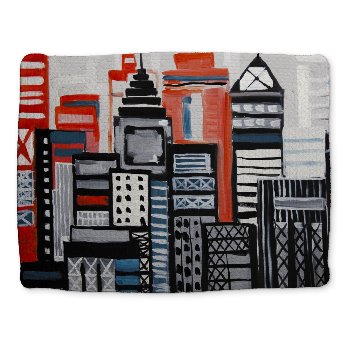 Picture of Begin Home Decor CBPM1418XWWQEY 14 x 18 in. Blue Geometric Braided Placemat - Contemporary Bedroom Decor