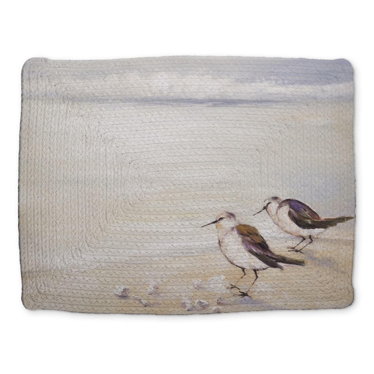 Picture of Begin Home Decor CBPM1418VTM0TQ 14 x 18 in. Gray Bird Braided Placemat - Two Sandpipers Beach Home Decor