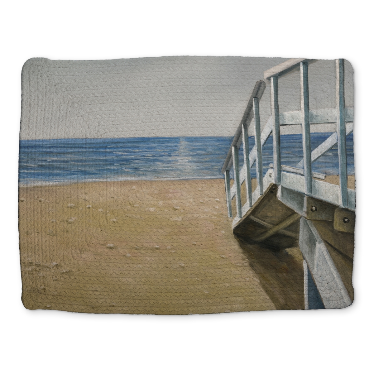 Picture of Begin Home Decor CBPM141855NZDL 14 x 18 in. Blue Coastal Sea Braided Placemat - Seaside Landscape Decor
