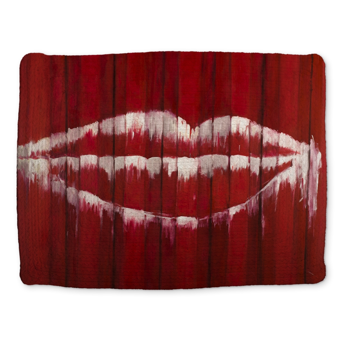 Picture of Begin Home Decor CBPM1418VI8FZ6 14 x 18 in. White Beauty Braided Polyester Placemat - Graffiti Mouth Design