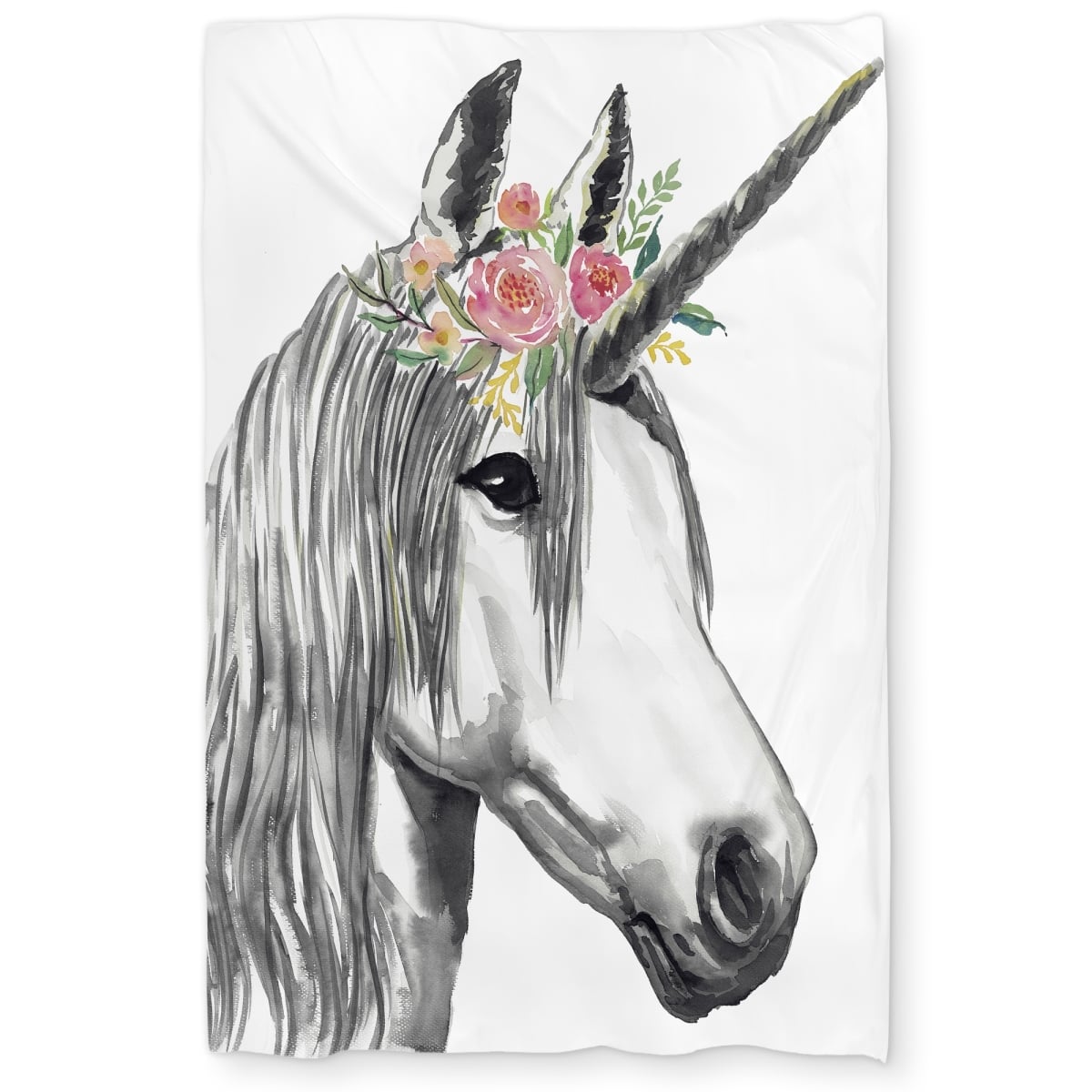C1DCTXLWQQ9AA6 Unicorn Gray Twin Size Extra Long Duvet Cover - Kids Art Home Decor for Bedrooms
