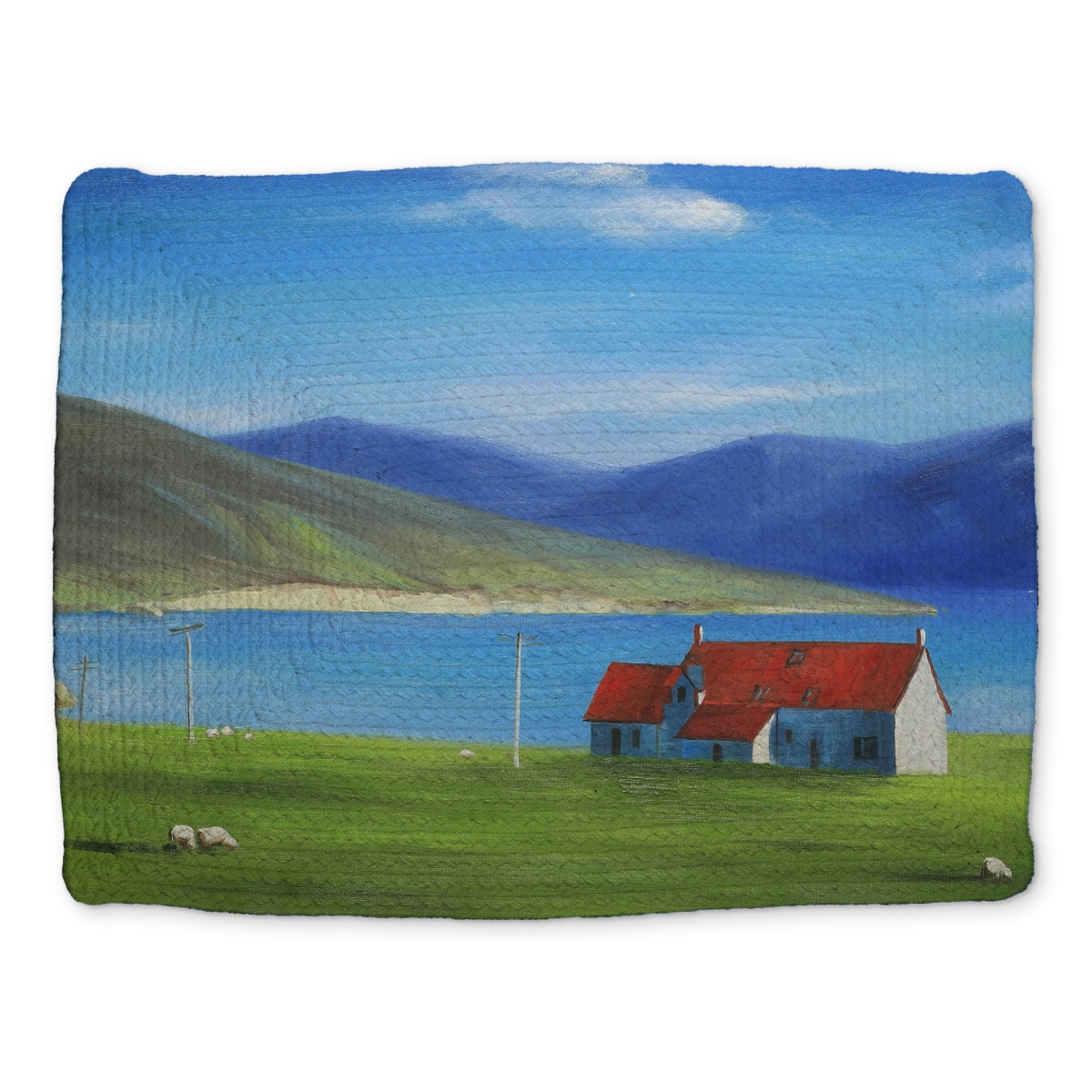 Picture of Begin Home Decor CBPM1418XVD6NZ 14 x 18 in. Rustic Blue Braided Placemat - Scottish Highlands Home Decor