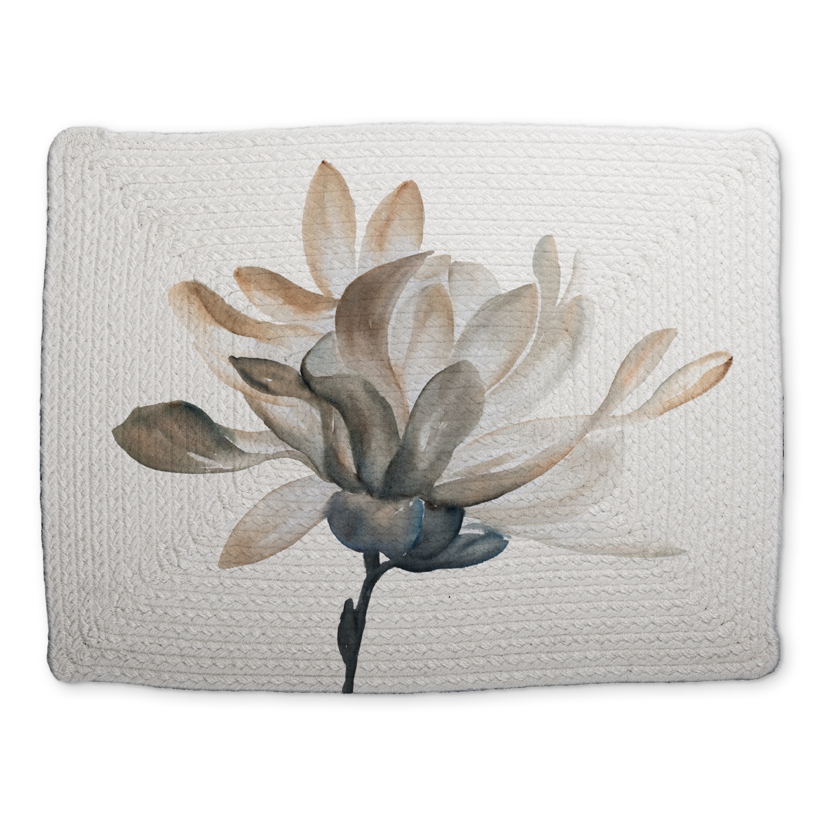Picture of Begin Home Decor CBPM1418ZGHC4V 14 x 18 in. Softness Botanical Bathroom White Braided Polyester Placemat