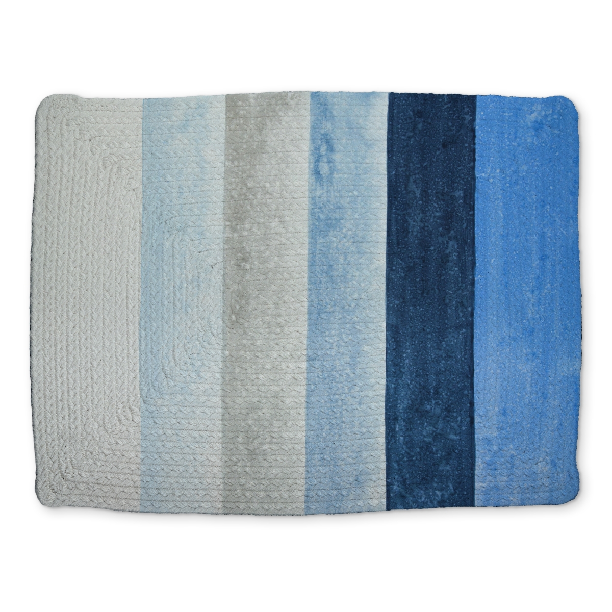 Picture of Begin Home Decor CBPM1418YHKU9G 14 x 18 in. Contemporary Blue Stripes Abstract Braided Placemat - Home Decor