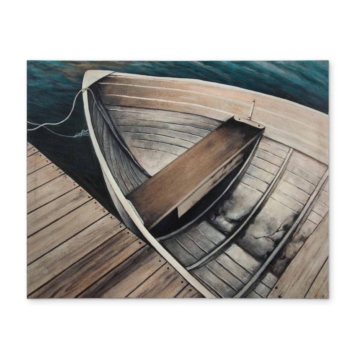 Picture of Begin Home Decor CPPM1418JXC71L 14 x 18 in. Blue Marine Boat Placemat - Abandoned Rowboats Home Decor