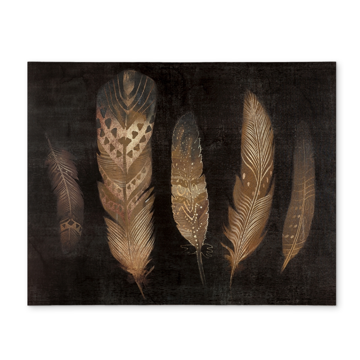 Picture of Begin Home Decor CPPM1418LSR2HI 14 x 18 in. Brown Feathers Bohemian Animals Polyester Placemat - Home Decor