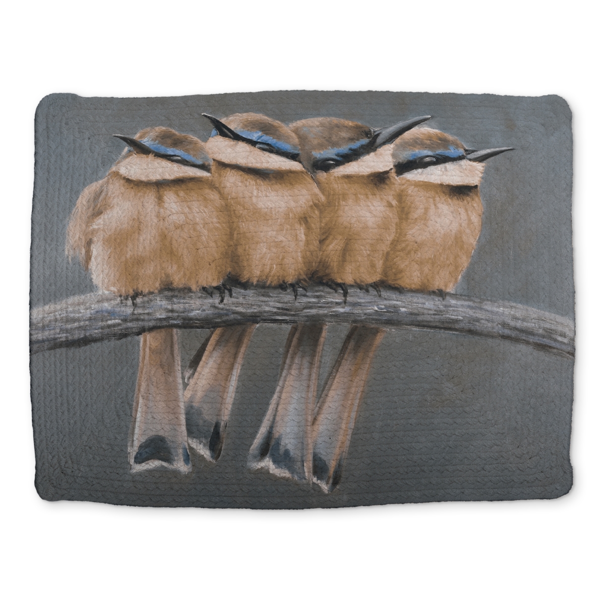 Picture of Begin Home Decor CBPM1418YBBY5R 14 x 18 in. Exotic Brown Bird Braided Polyester Placemat - Four Birds Design