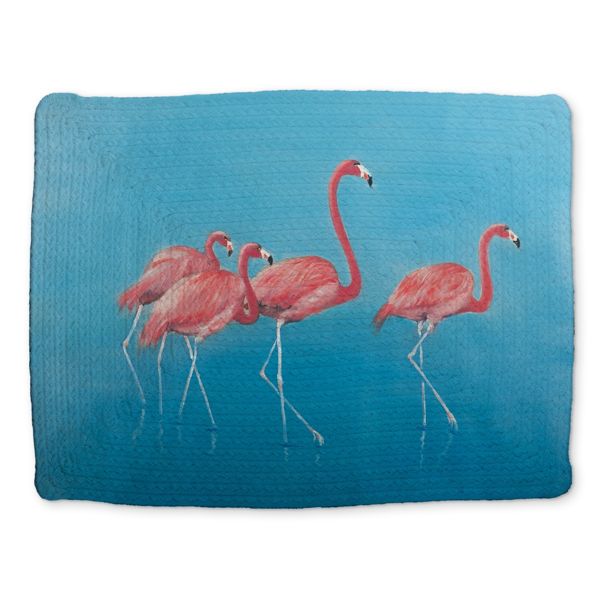 Picture of Begin Home Decor CBPM1418WSG9ZJ 14 x 18 in. Bedroom Animals Blue Flamingo Placemat - Polyester Home Decor
