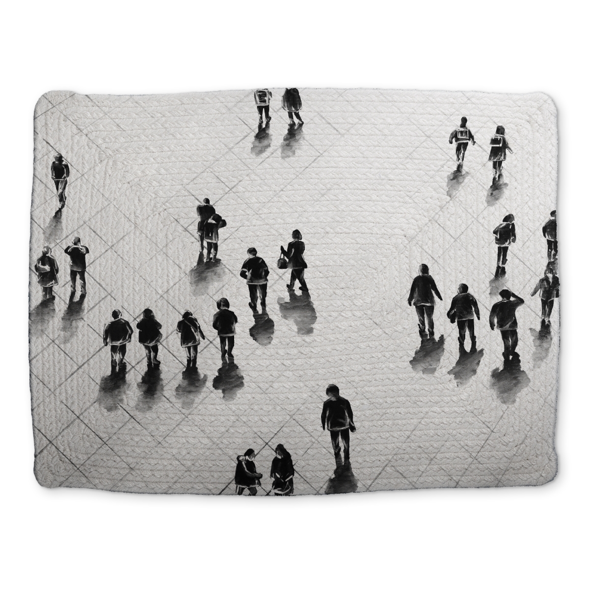 Picture of Begin Home Decor CBPM1418LRJ2B6 14 x 18 in. Street Scenery Woman White Braided Placemat - Home Decor