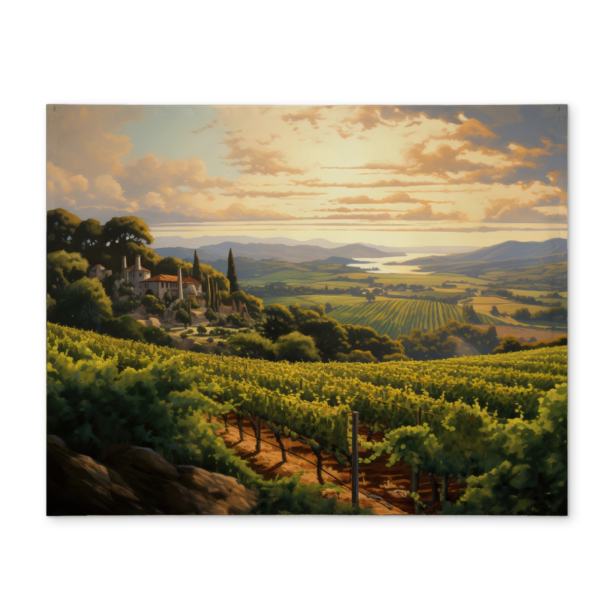 Picture of Begin Home Decor CPPM1418P4R9RN 14 x 18 in. Calm Dusk Polyester Placemat - Contemporary Trees Bedroom Decor