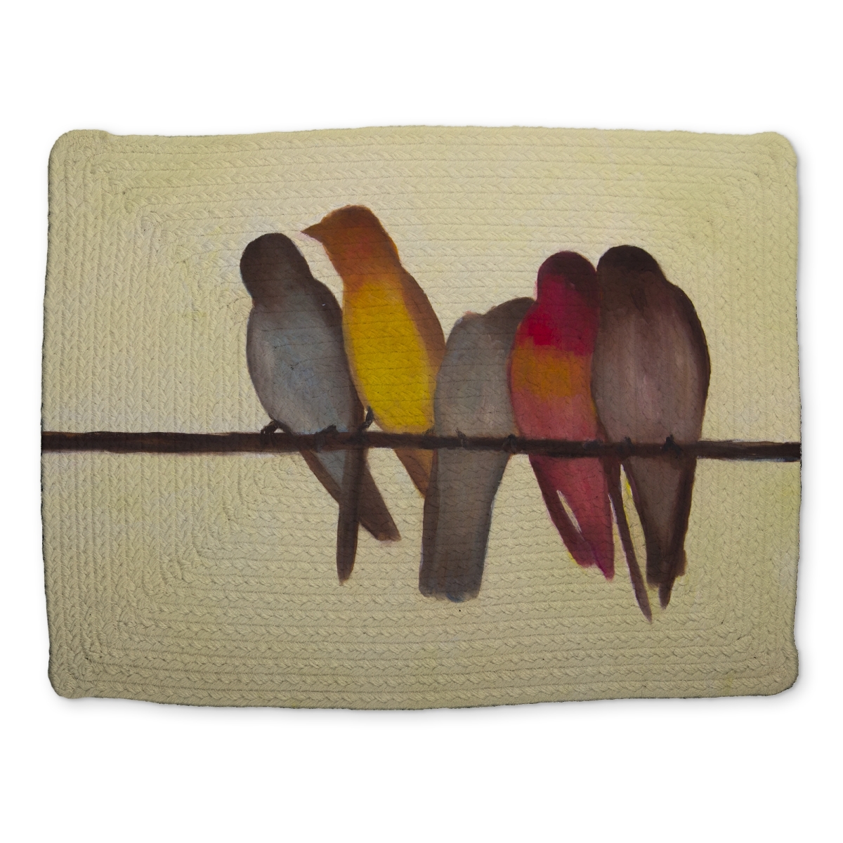 Picture of Begin Home Decor CBPM1418VASYM8 14 x 18 in. Five Birds on A Branch Placemat - Bird Bedroom Decor - Polyester