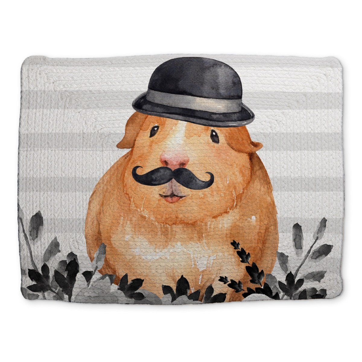 Picture of Begin Home Decor CBPM1418VDKXIX 14 x 18 in. Guinea Pig Detective Brown Braided Placemat - Pet Bedroom Decor