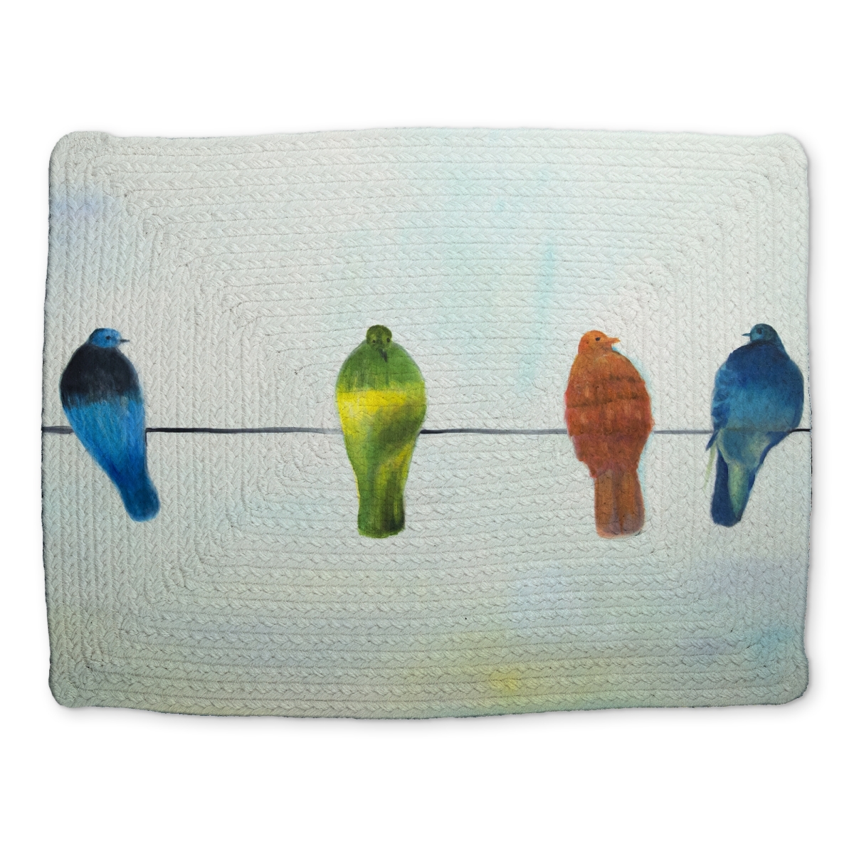 Picture of Begin Home Decor CBPM1418VY6X3M 14 x 18 in. Perched Abstract Birds Placemat - Braided Polyester Home Decor