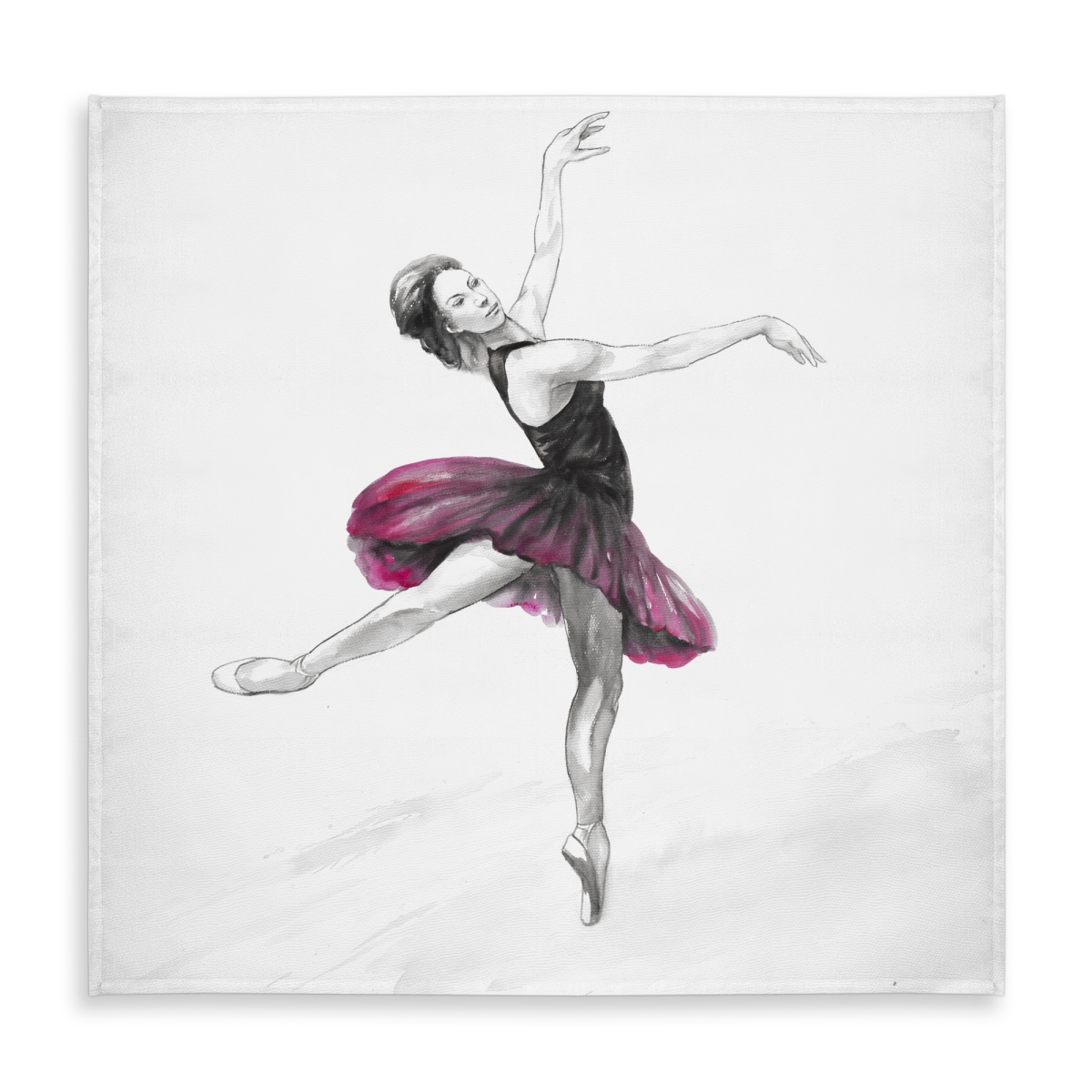 Picture of Begin Home Decor C1TC5858VWBMXE 58 x 58 in. Small Pink Ballerina Tablecloth - Bedroom Decor - Indoor Outdoor