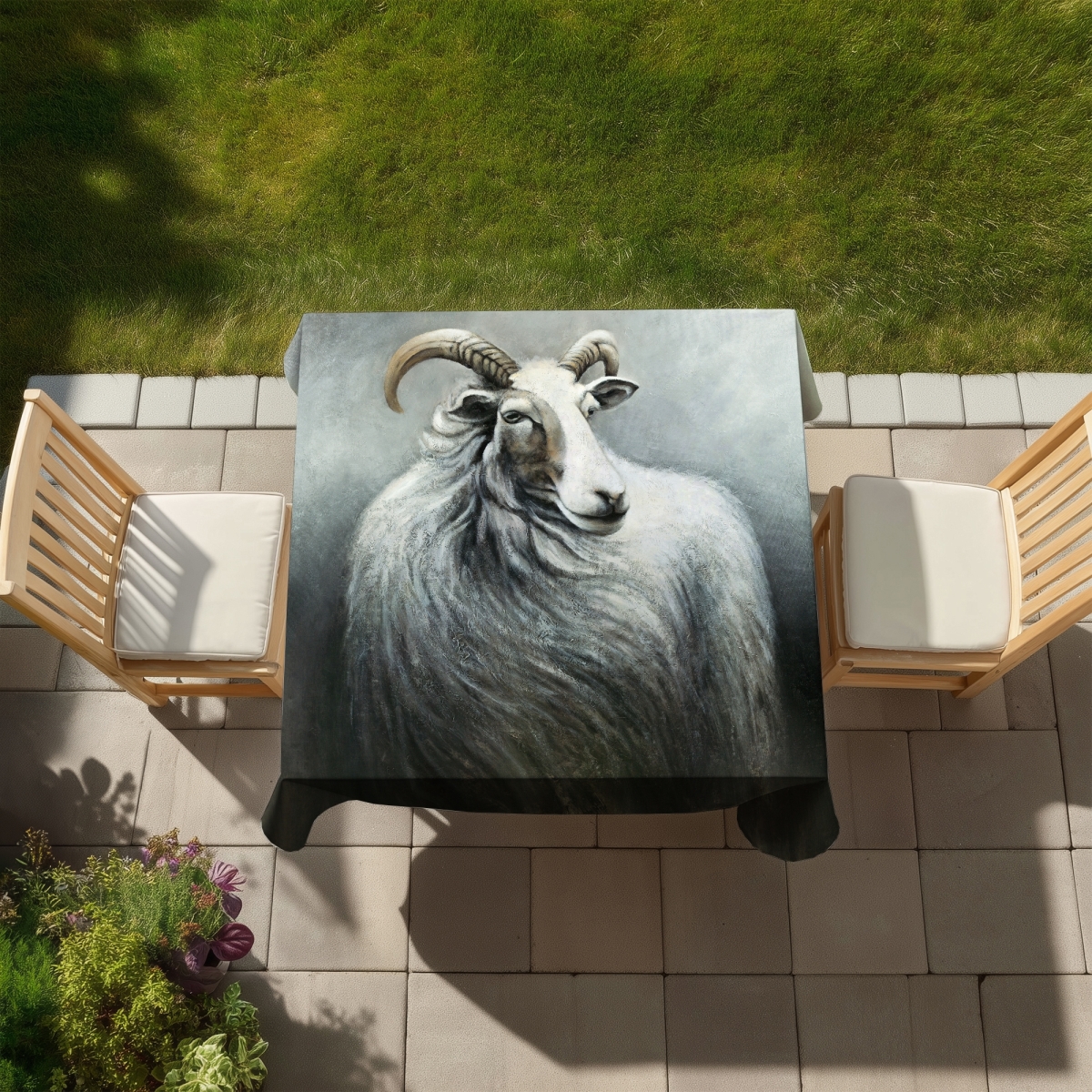 Picture of Begin Home Decor C1TC58586Z5CFK 58 x 58 in. Cashmere Goat Tablecloth - Indoor Outdoor Home Decor - Livingroom