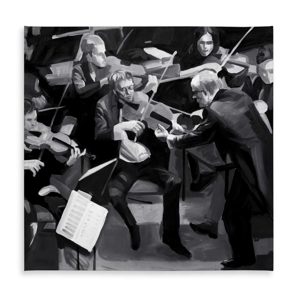 Picture of Begin Home Decor C1TC5858TAB4EG 58 x 58 in. Symphony Orchestra Tablecloth - Contemporary Man Cave Decor