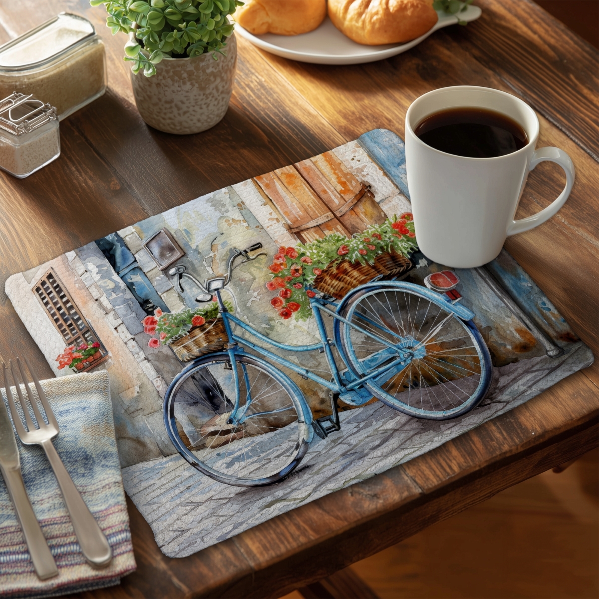 Picture of Begin Home Decor C4BP1418YOGYBK 14 x 18 in. On the Wall Braided Polyester Placemat for Home Decor - Set of 4
