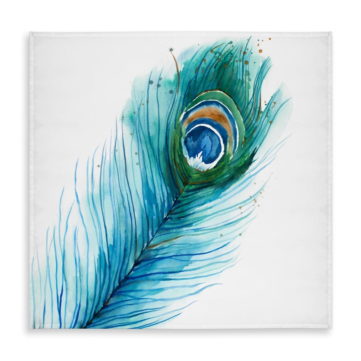 Picture of Begin Home Decor C1TC5858HCELTU 58 x 58 in. Long Peacock Feather Tablecloth - Indoor Outdoor Home Decor