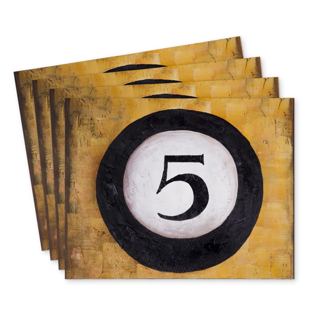 Picture of Begin Home Decor C4PP14181S4WOY 14 x 18 in. Billiard Ball No5 Polyester Placemat for Home Decor - Unique Design - Set of 4