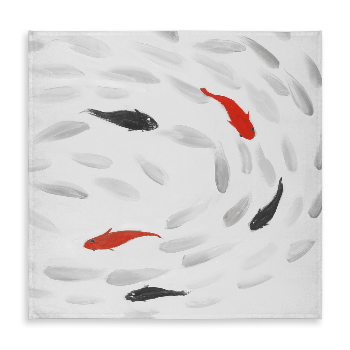 Picture of Begin Home Decor C1TC5858U7H2V4 58 x 58 in. Swimming Fish Swirl Tablecloth - Red Animals Home Decor