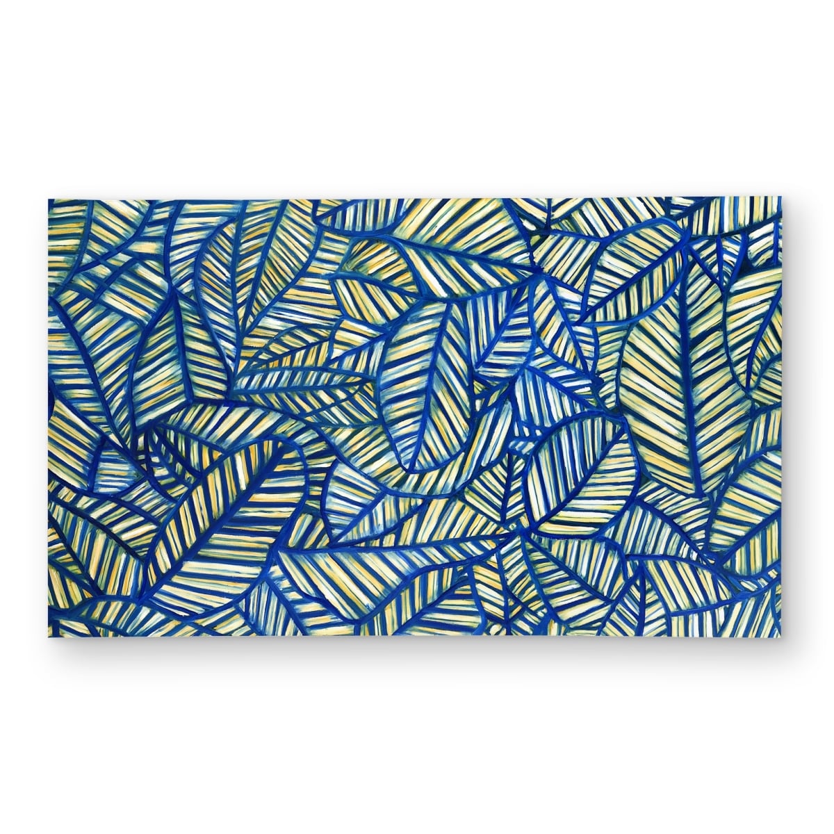 C1ROAR35UOVUXF 3 x 5 ft. Blue Leaf Patterns Rug - Outdoor Bedroom Decor Area Rug - Rectangle
