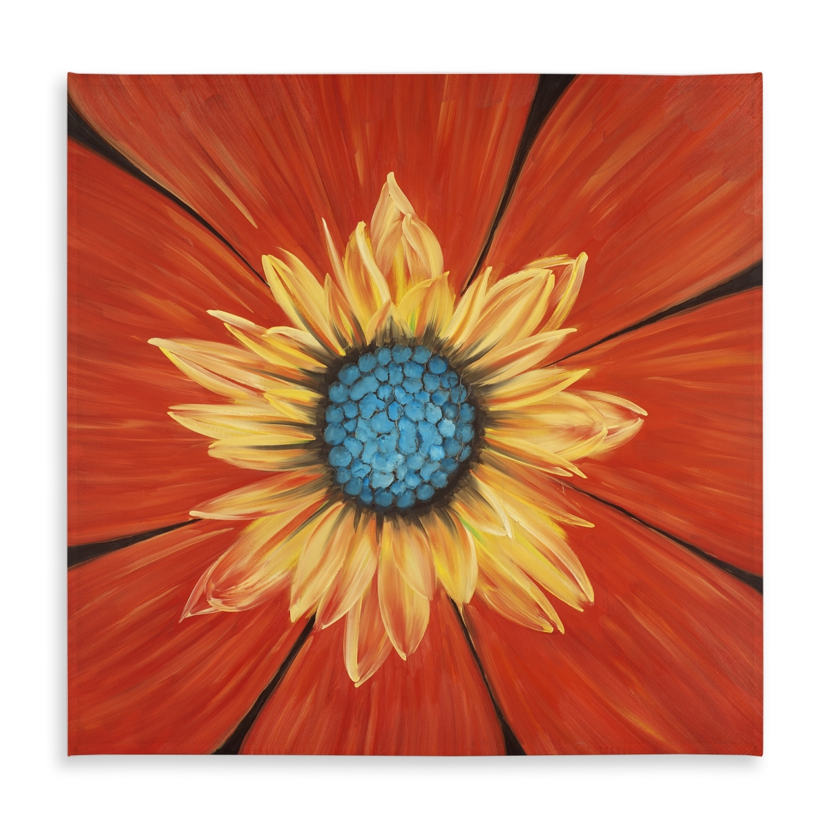 Picture of Begin Home Decor C1TC5858OML6KS 58 x 58 in. Flower Middle - Contemporary Orange Tablecloth for Home Decor