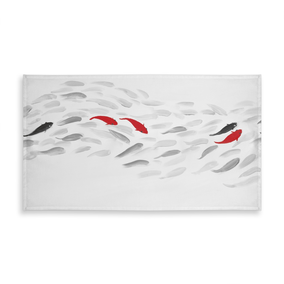 Picture of Begin Home Decor C1TCLRGELBK6FO 58 x 102 in. Swimming Fish Wave Tablecloth - Asian Indoor Outdoor Decor