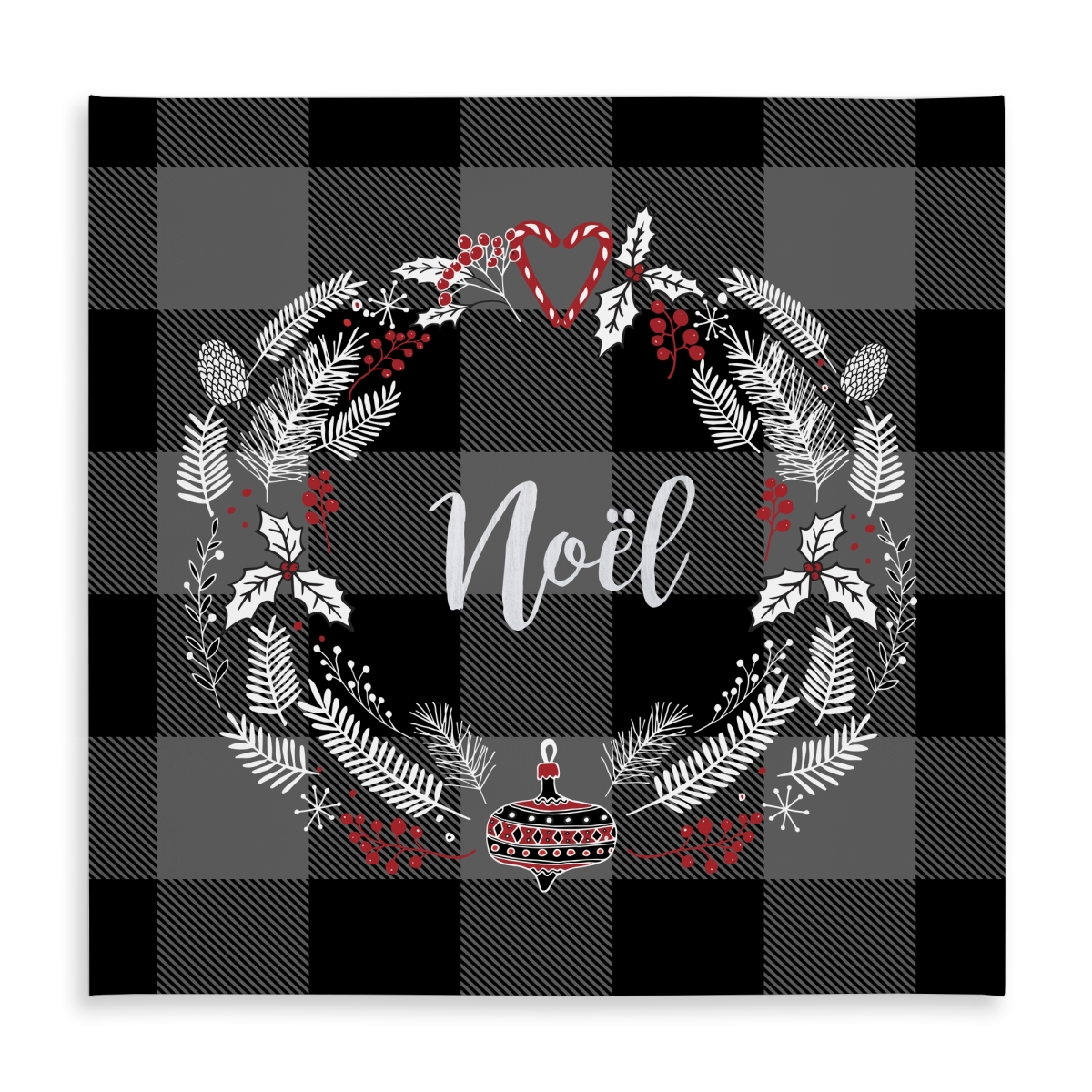 Picture of Begin Home Decor C1TC58587GWPPW 58 x 58 in. Christmas Wreath Tablecloth - Indoor Outdoor Home Decor
