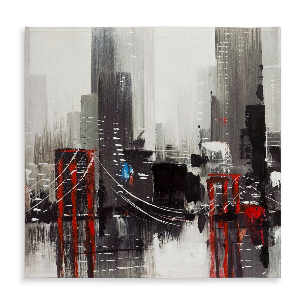 Picture of Begin Home Decor C1TC58583RXP0K 58 x 58 in. Abstract Gray City Tablecloth - Indoor & Outdoor Home Decor
