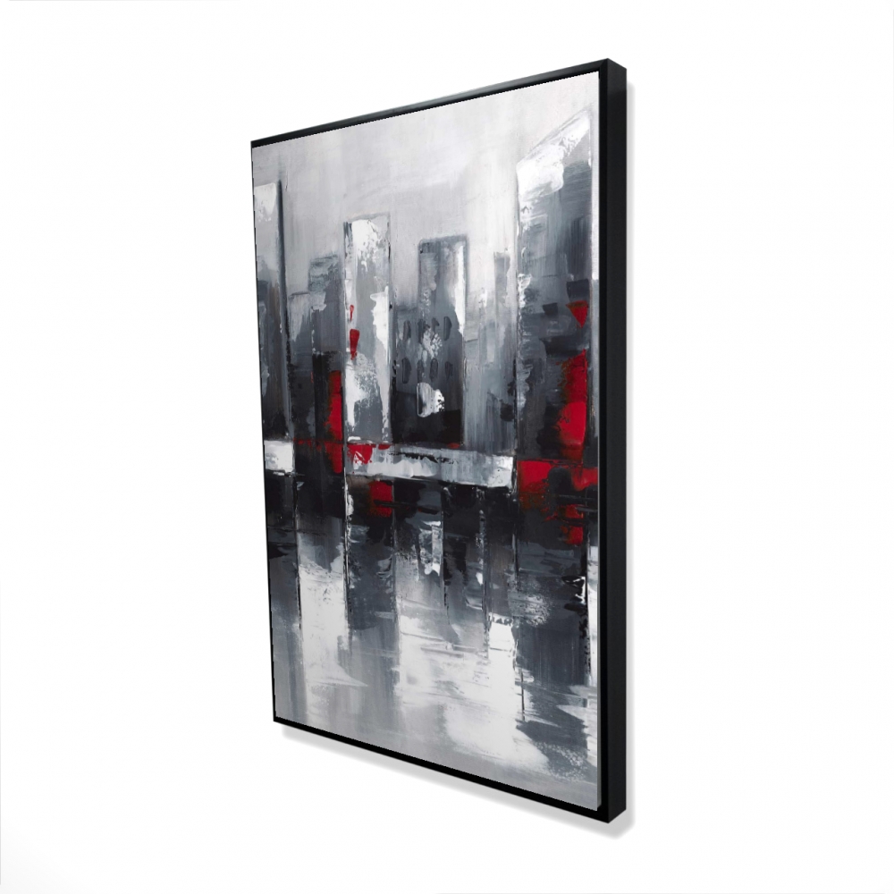 2081-3624-CI16 24 x 36 in. Abstract Cityscape - Framed Canvas Art for Home Decor