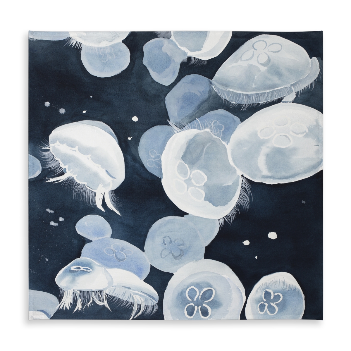 Picture of Begin Home Decor C1TC5858PIHLJD 58 x 58 in. Jellyfishes Coastal Bedroom Tablecloth for Indoor Outdoor Decor