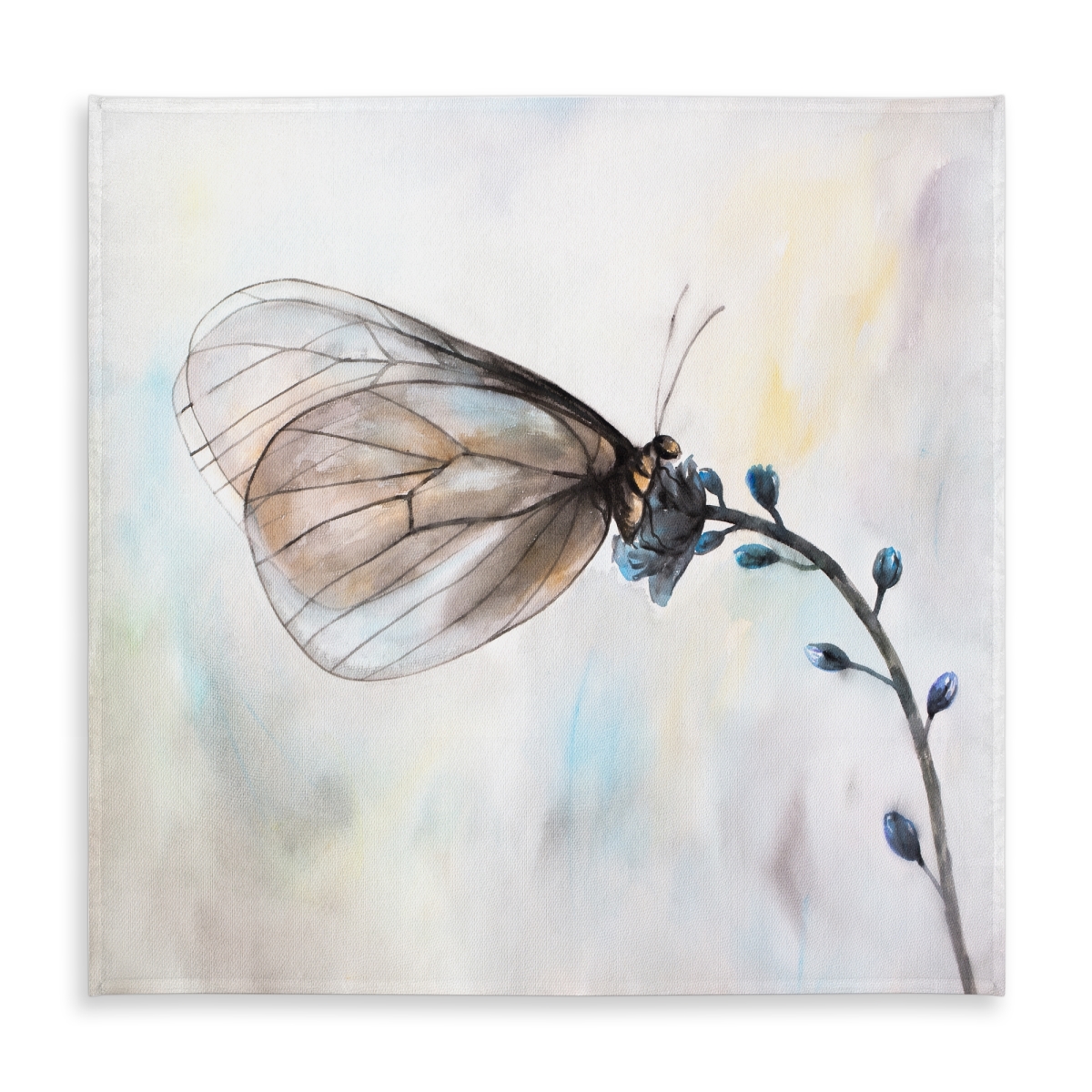 Picture of Begin Home Decor C1TC5858J2ZRJL 58 x 58 in. Butterfly on Blue Flowers Tablecloth - Indoor Outdoor Decor