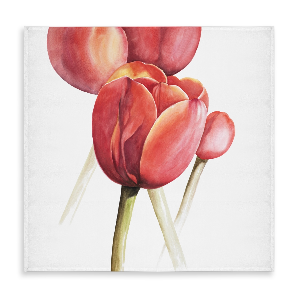Picture of Begin Home Decor C1TC58582SYFJX 58 x 58 in. Blossoming Tulips Closeup Tablecloth - Farmhouse Red Decor