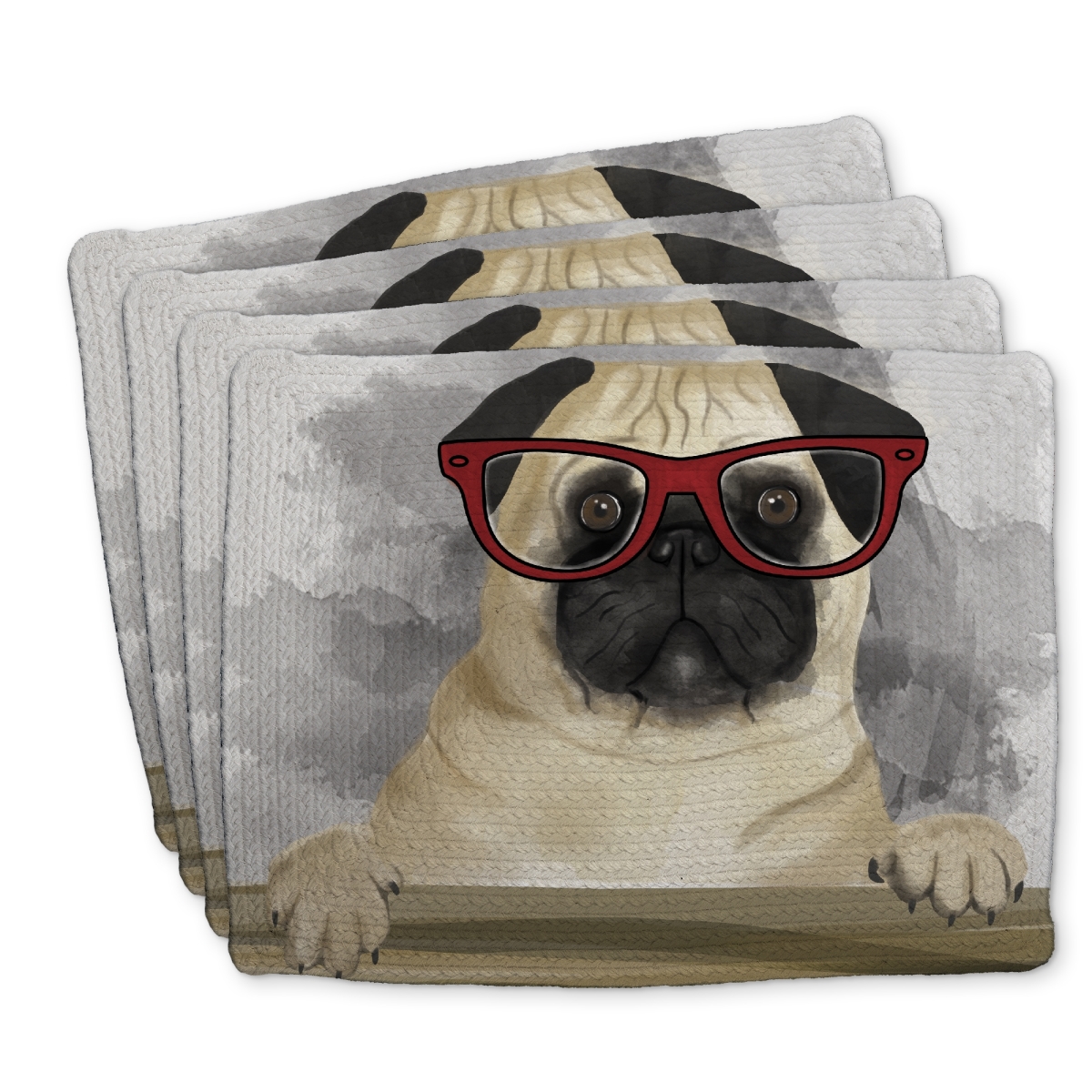 Picture of Begin Home Decor C4BP1418NQ0L4F 14 x 18 in. Geek Carlin Braided Polyester Placemat for Home Decor - Set of 4