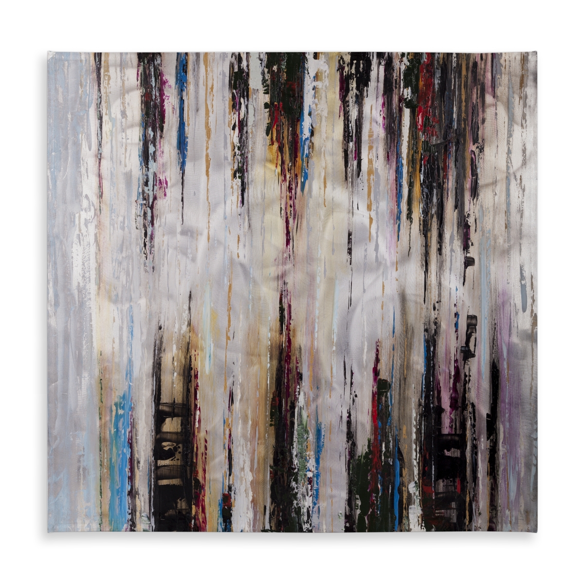 Picture of Begin Home Decor C1TC5858YQGBMX 58 x 58 in. Abstract Runny Paint Tablecloth - Modern Indoor Outdoor Decor