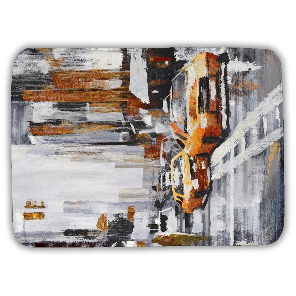 C1BM1724QBF9XF 17 x 24 in. Abstract Citystreet Bath Mat - Yellow Taxis Home Decor