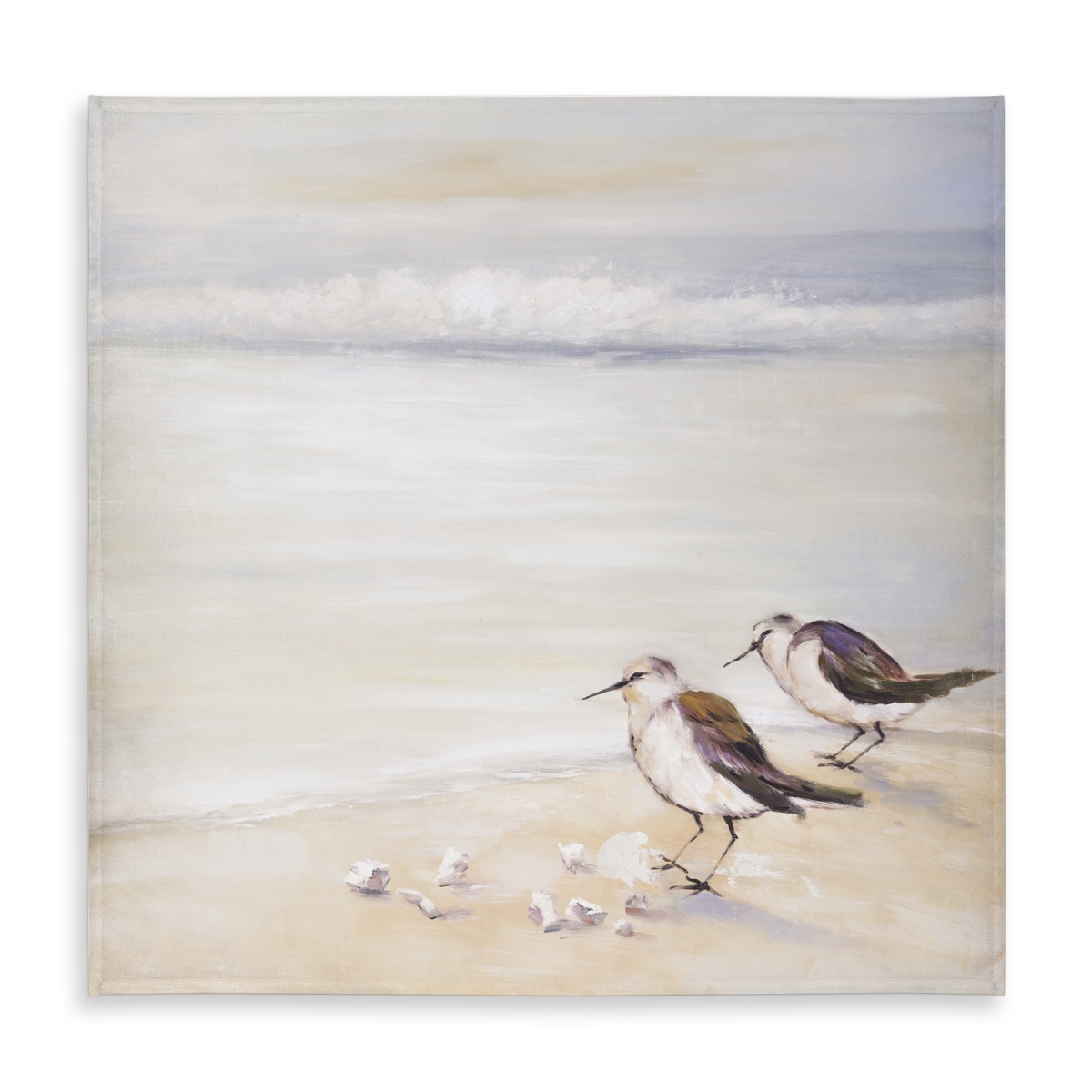 Picture of Begin Home Decor C1TC5858LG7FZ9 58 x 58 in. Two Sandpipers on the Beach Tablecloth - Bird Decor Indoor Outdoor