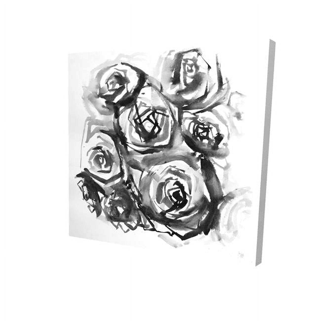 12 x 12 in. Monochrome Abstract Roses-Print on Canvas