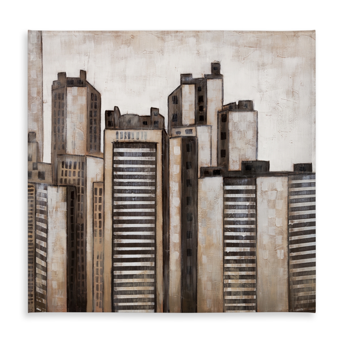 Picture of Begin Home Decor C1TC5858WN63CU 58 x 58 in. Striped Skyscrapers Tablecloth - Indoor Outdoor Home Decor
