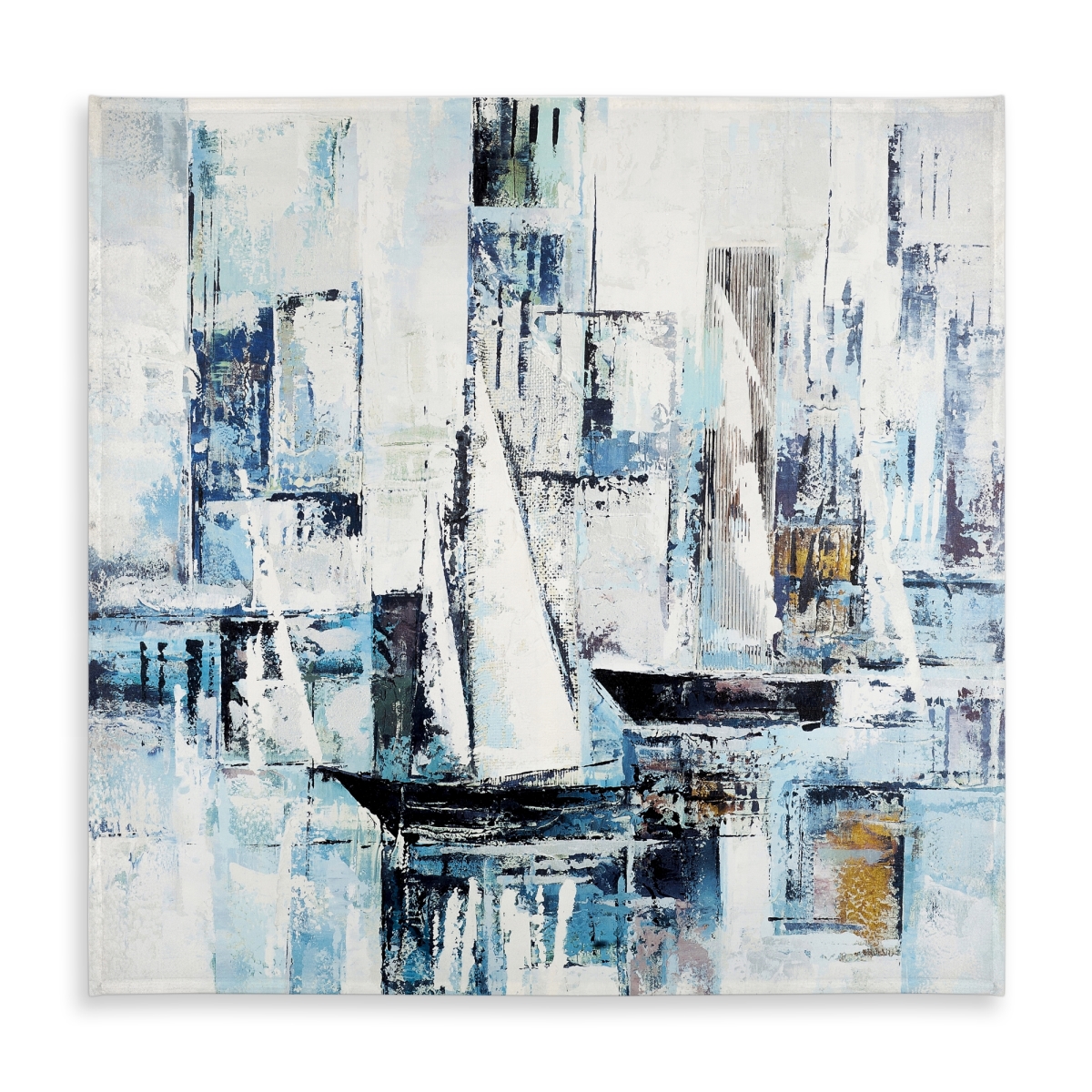 Picture of Begin Home Decor C1TC5858JC5XZD 58 x 58 in. Abstract Shapes & Boats Tablecloth - Indoor Outdoor Decor