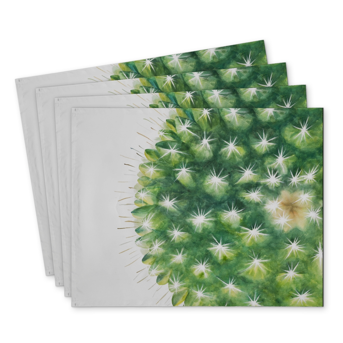 Picture of Begin Home Decor C4PP14180GGGYK 14 x 18 in. Watercolor Mini Cactus Placemat - Polyester Home Decor - Set of 4