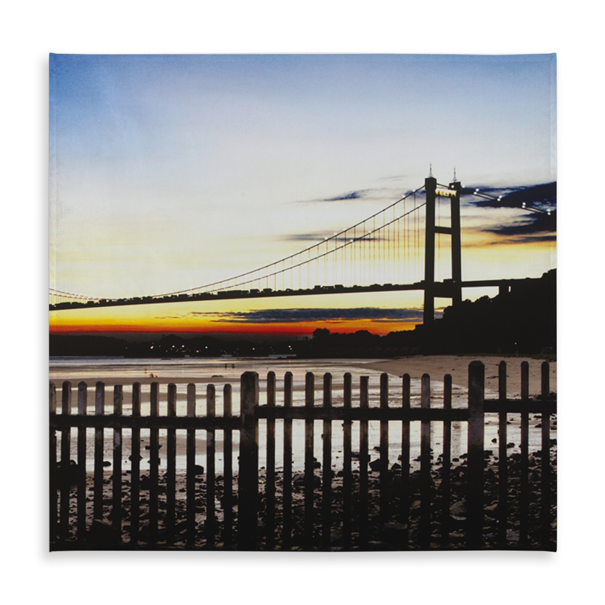 Picture of Begin Home Decor C1TC58580MJTM6 58 x 58 in. Bridge By Sunset Tablecloth - Indoor & Outdoor Home Decor