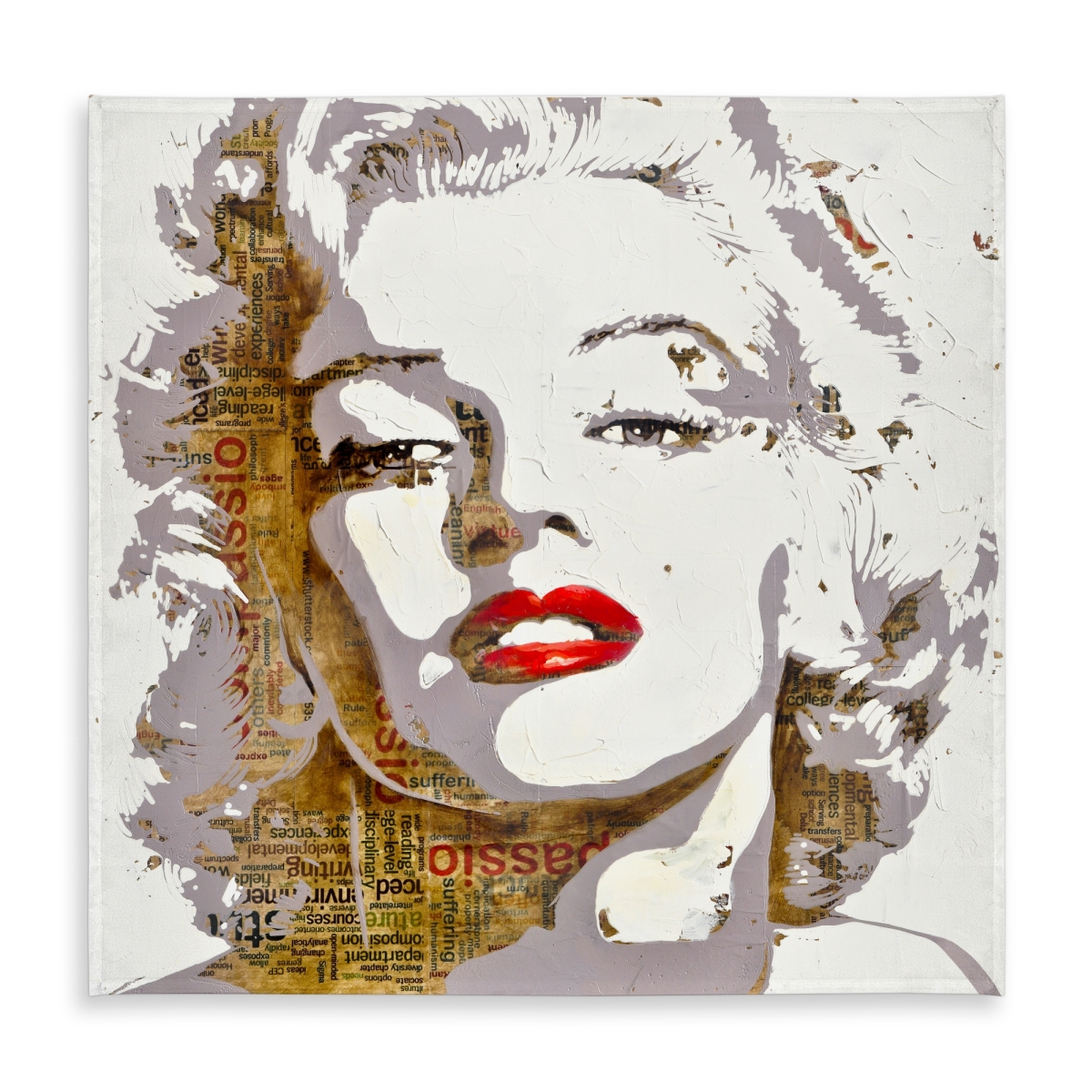 Picture of Begin Home Decor C1TC5858A13W9S 58 x 58 in. Marilyn Monroe Typography Tablecloth - Beauty Romantic Decor