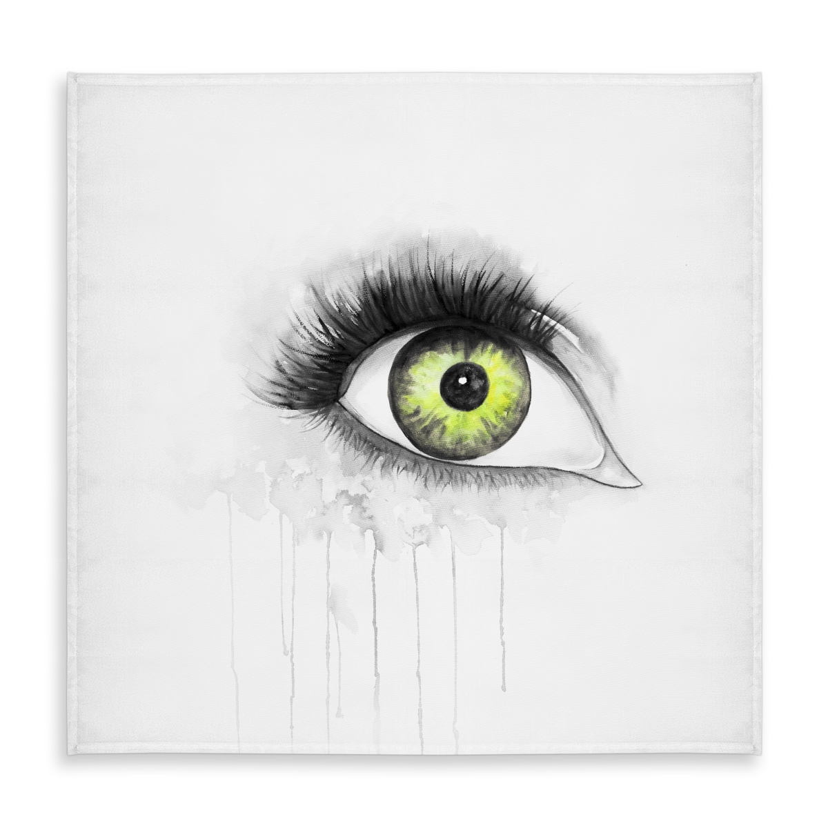 Picture of Begin Home Decor C1TC5858J7TH4V 58 x 58 in. Green Eye in Watercolor Tablecloth - Indoor Outdoor Decor