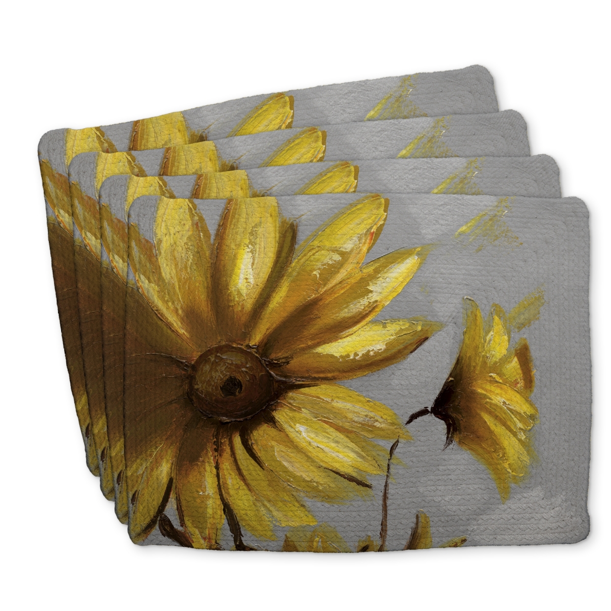 Picture of Begin Home Decor C4BP1418NSS1QC 14 x 18 in. Mountain Arnica Flowers Braided Polyester Placemat - Home Decor - Set of 4