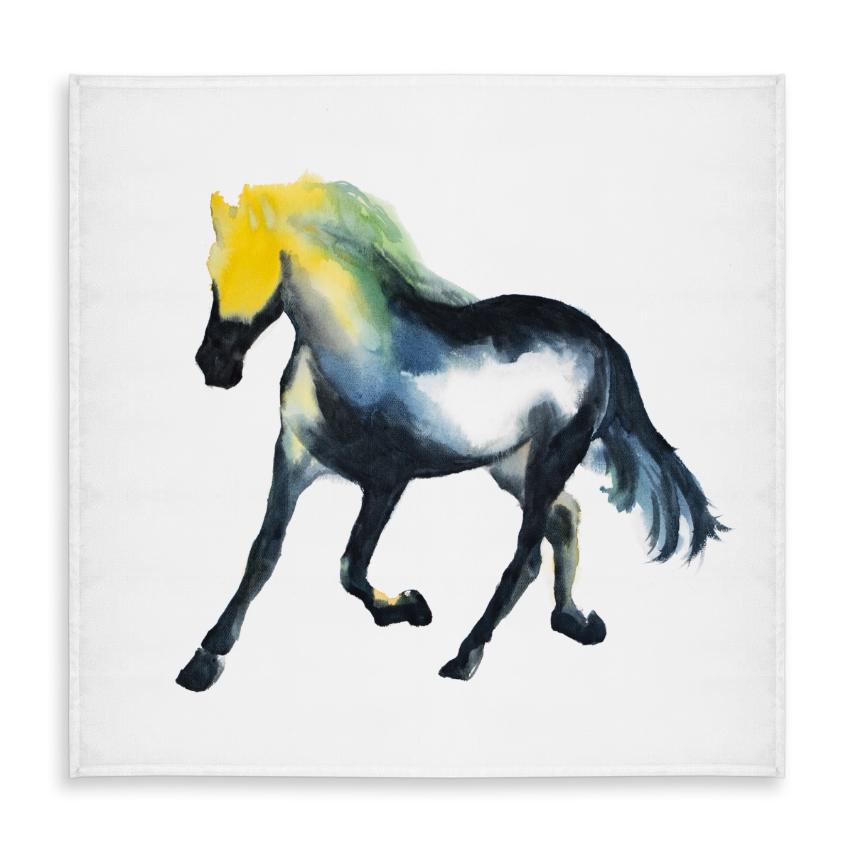 Picture of Begin Home Decor C1TC58584WEL1W 58 x 58 in. Galloping Horse Tablecloth - Blue Illustrative Home Decor