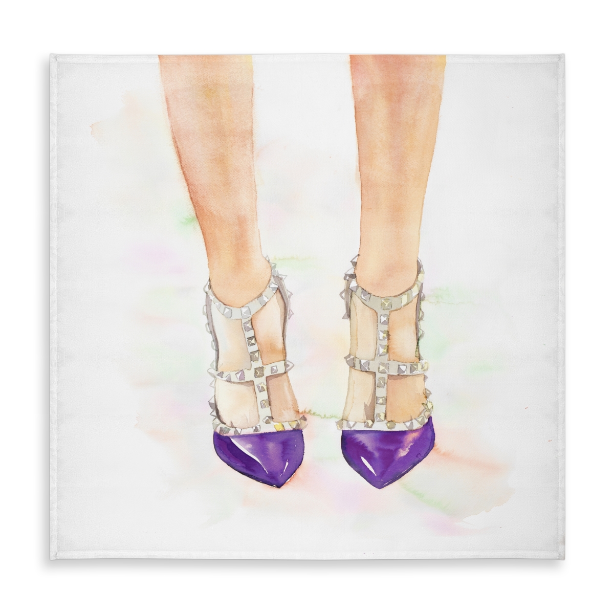 Picture of Begin Home Decor C1TC58588EEEJX 58 x 58 in. Purple Studded High Heels - Stylish Footwear for Any Occasion