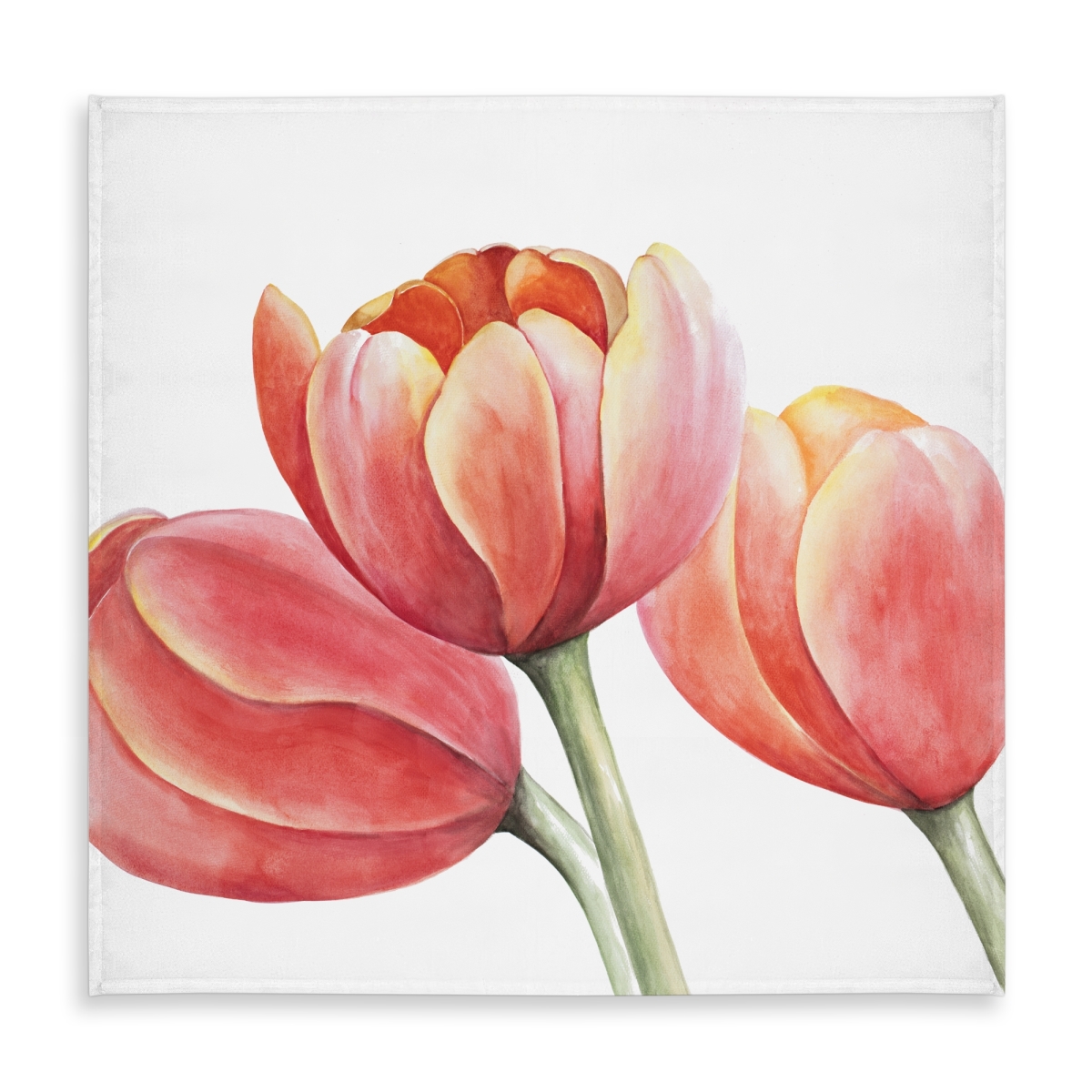 Picture of Begin Home Decor C1TC5858ERKQMH 58 x 58 in. Three Tulips Closeup Tablecloth - Rustic Floral Decor